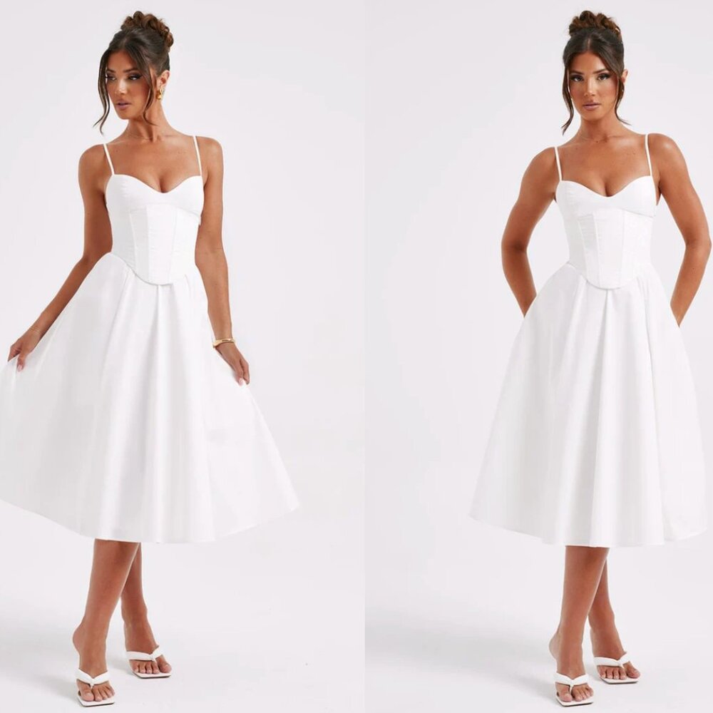 Babyboo Mariella Midi Dress - Ivory (Never Worn)